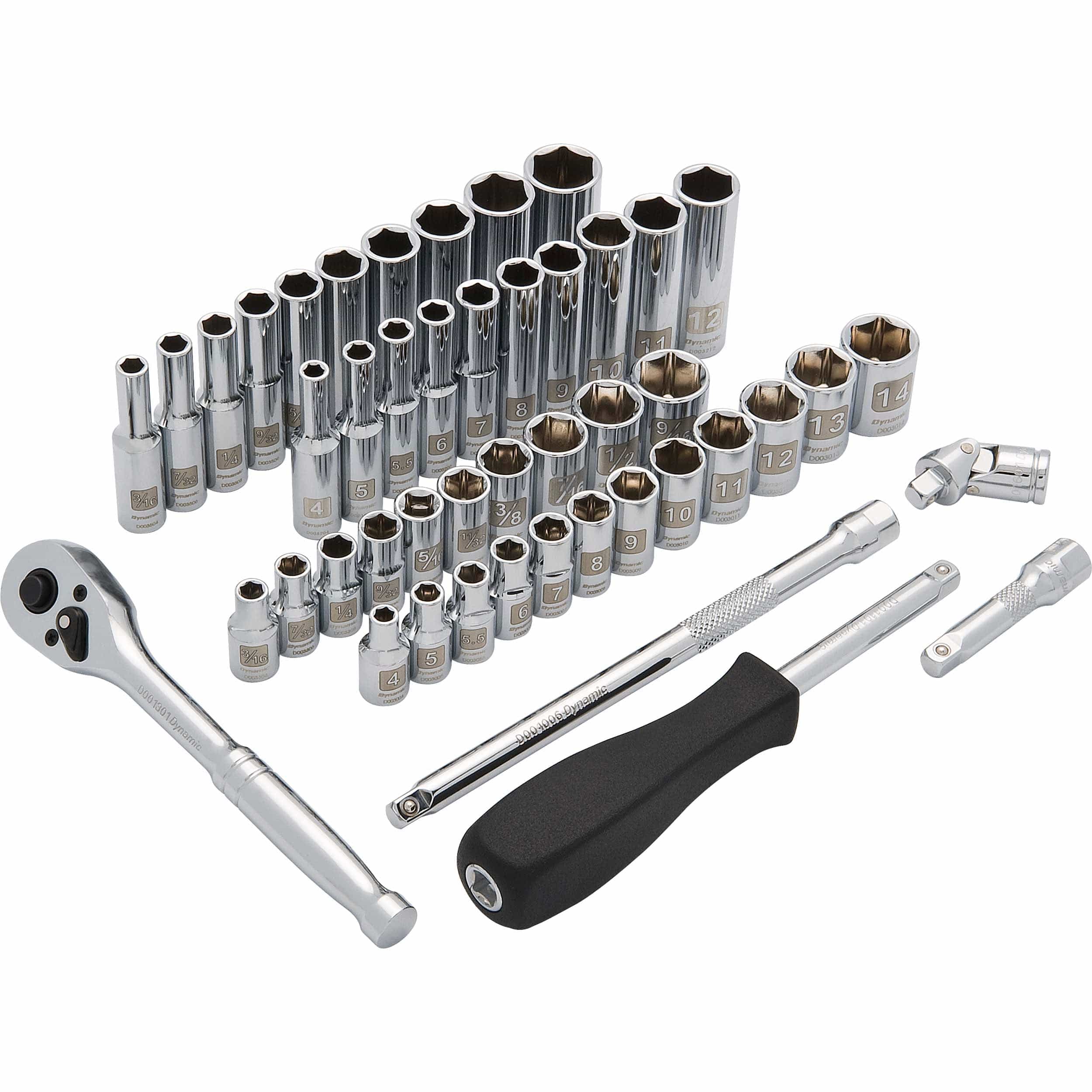 Dynamic 1 4 Drive 47pc 6 Point SAE Metric Standard Deep Socket Set dynamic-1-4-drive-47pc-6-point-sae-metric-standard-deep-socket-set