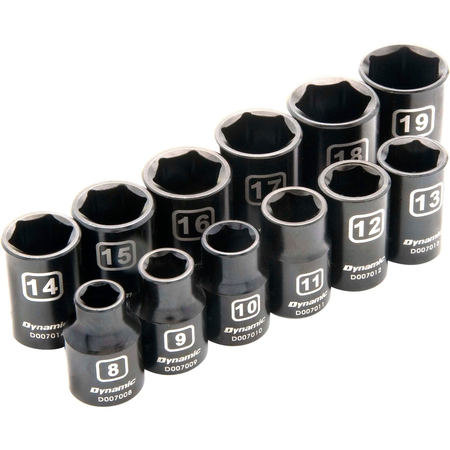 3/8" Drive 12pc 6-Point Metric Standard Impact Socket Set, 8mm - 19mm alt 0