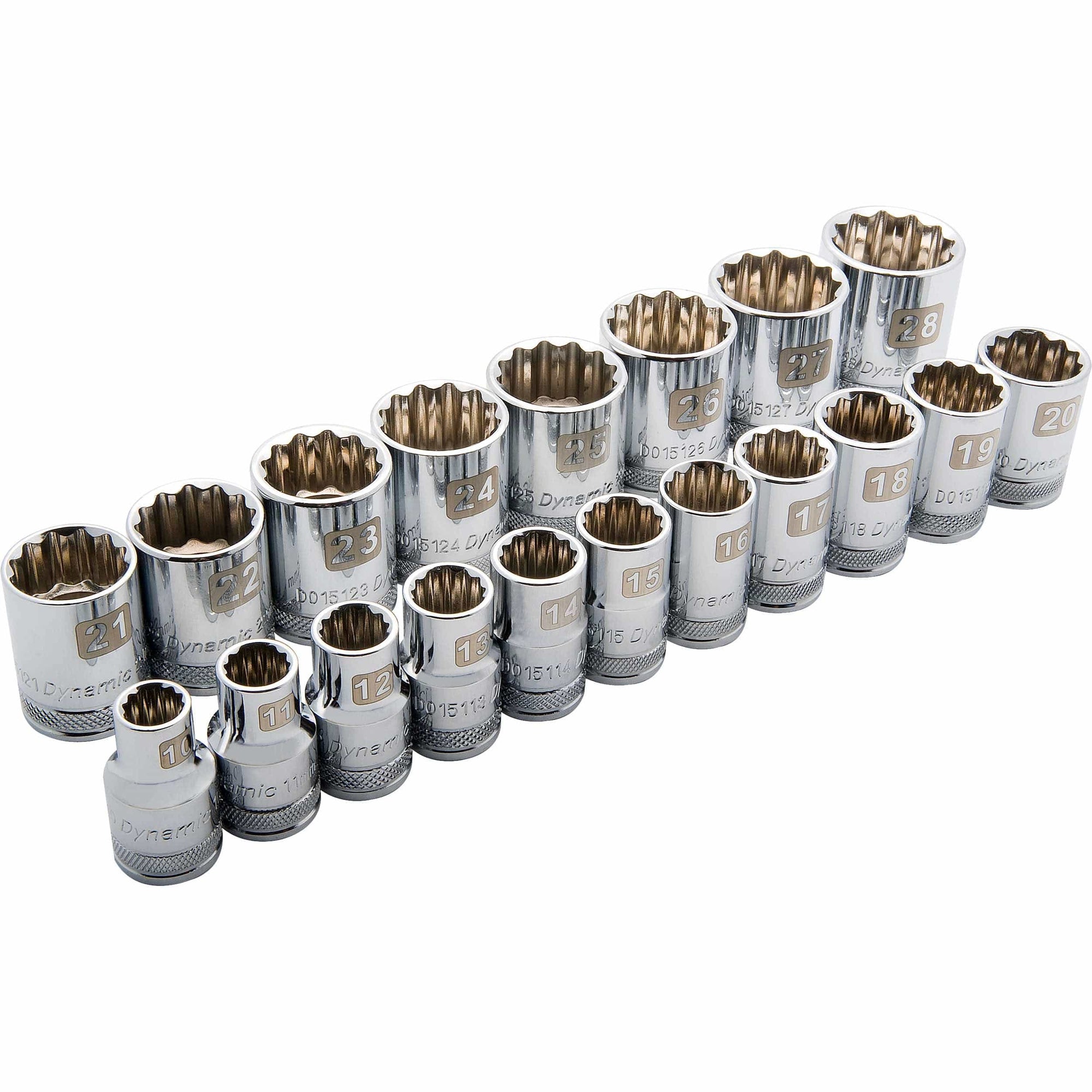 1/2" Drive 19pc 12-Point Standard Metric Socket Set, 10mm - 28mm alt 0
