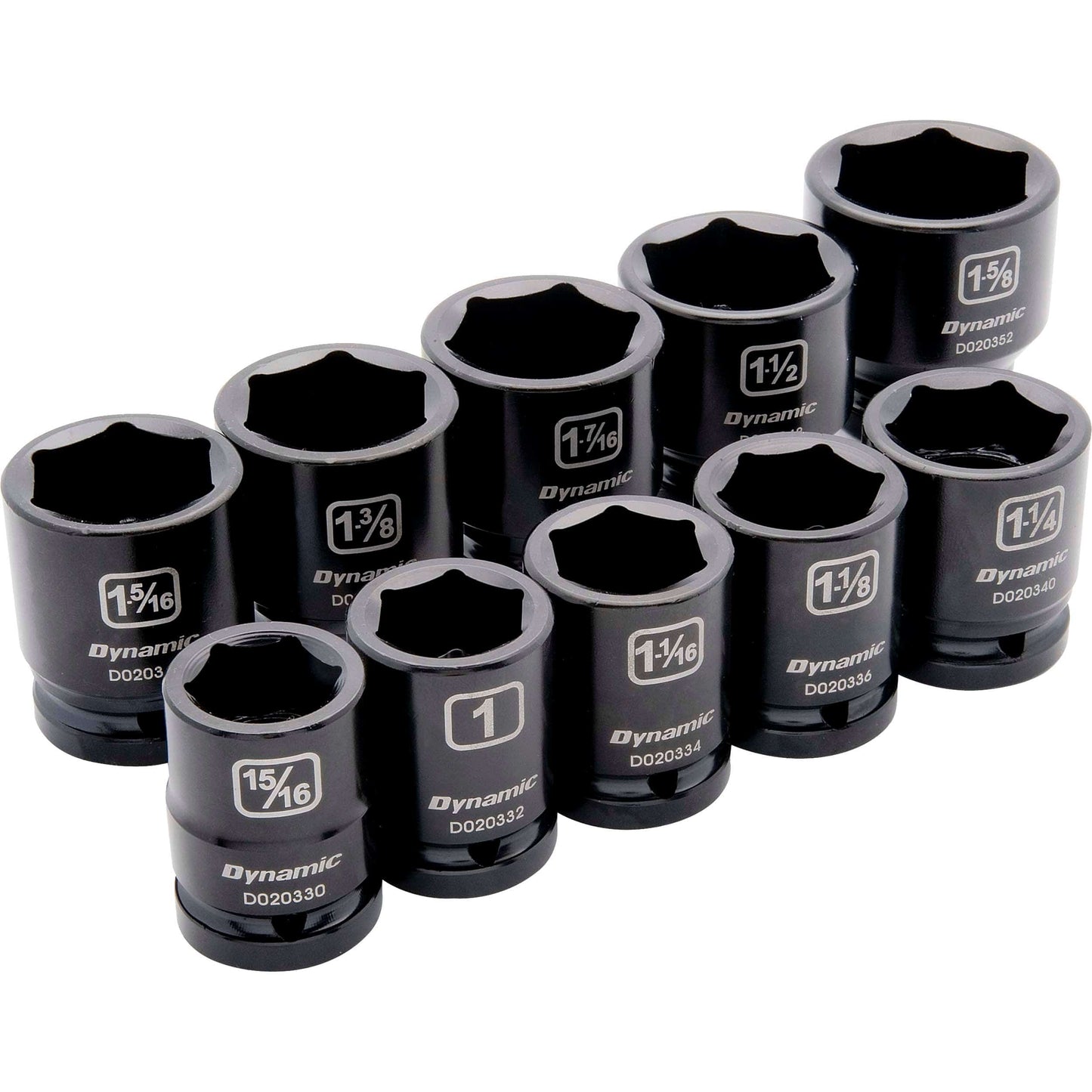 3/4" Drive 10pc 6-Point Standard Impact SAE Socket Set, 15/16" - 1-5/8" alt 0