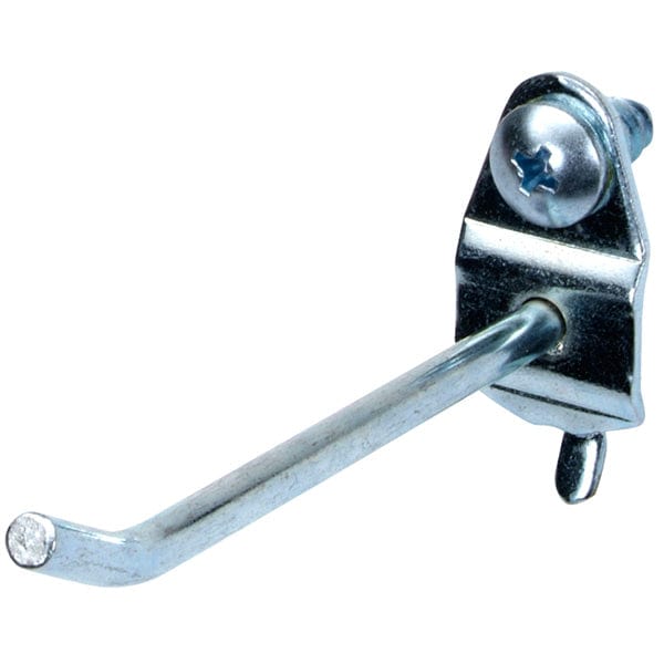 DuraHook 4" Single Rod, 30 Degree Pegboard Hook, 10 Pack alt 0