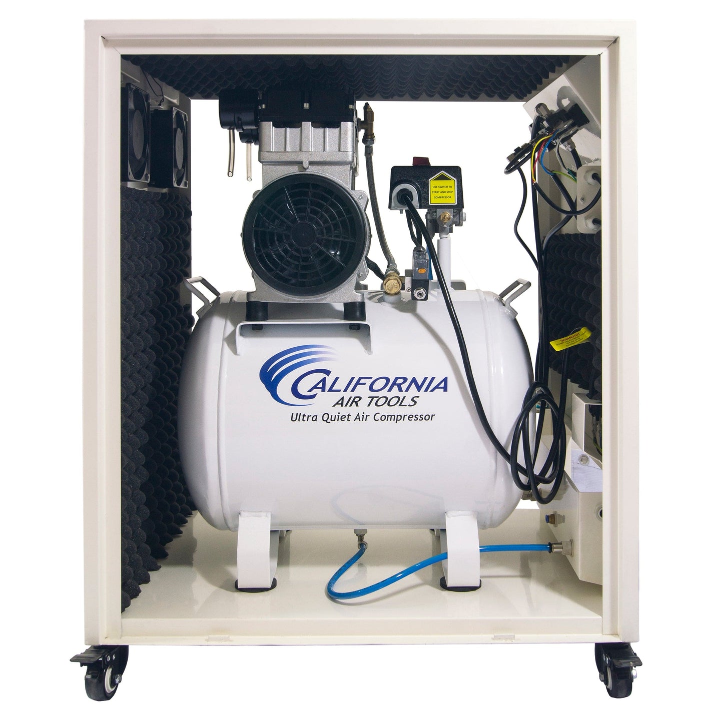 2HP 10 Gallon Oil-Free Steel Tank Air Compressor in Soundproof Cabinet alt 0
