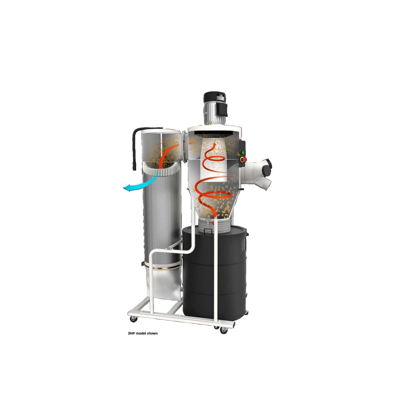 Cyclone Dust Collector with 2-Micron Canister Filter - 1-1/2 HP 1 Ph 115V - JCDC-1.5 alt 5