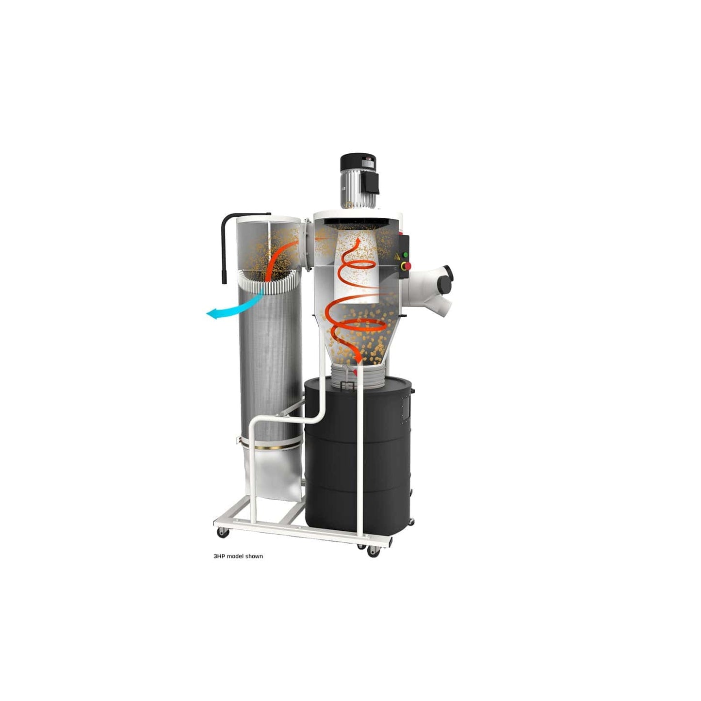 Cyclone Dust Collector with 2-Micron Canister Filter - 3 HP 1 Ph 230V - JCDC-3 alt 0