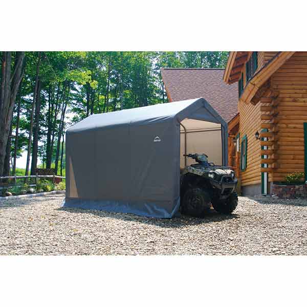 Shed-in-a-Box 6' x 12' x 8', Peak Style, Gray alt 0