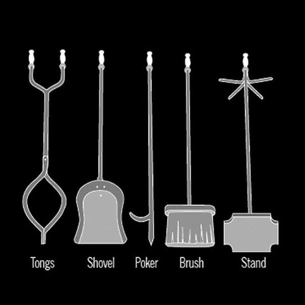 Fireplace Toolset, 5-Pieces alt 0