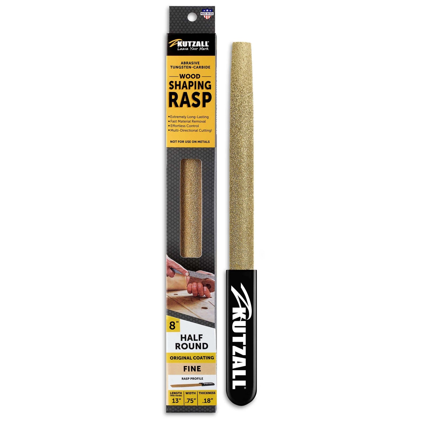 Original Half-Round Hand Rasp - 8" - Fine alt 0