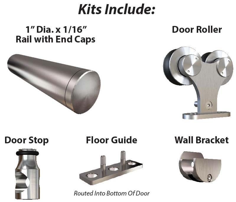 Stainless Steel -304  Grade- Sliding Rolling Barn Door Hardw alt 1