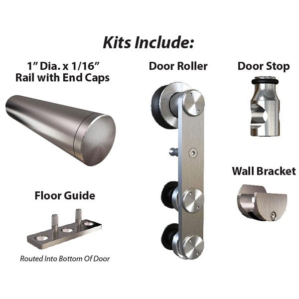 Stainless Steel -304  Grade- Sliding Rolling Barn Door Hardw alt 1