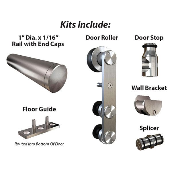 Stainless Steel -304  Grade-Sliding Rolling Barn Door Hardwa alt 1