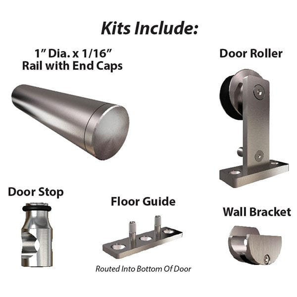 Stainless Steel -304  Grade-Sliding Rolling Barn Door Hardwa alt 1