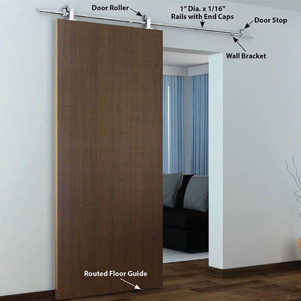 Stainless Steel -304  Grade-Sliding Rolling Barn Door Hardwa alt 2