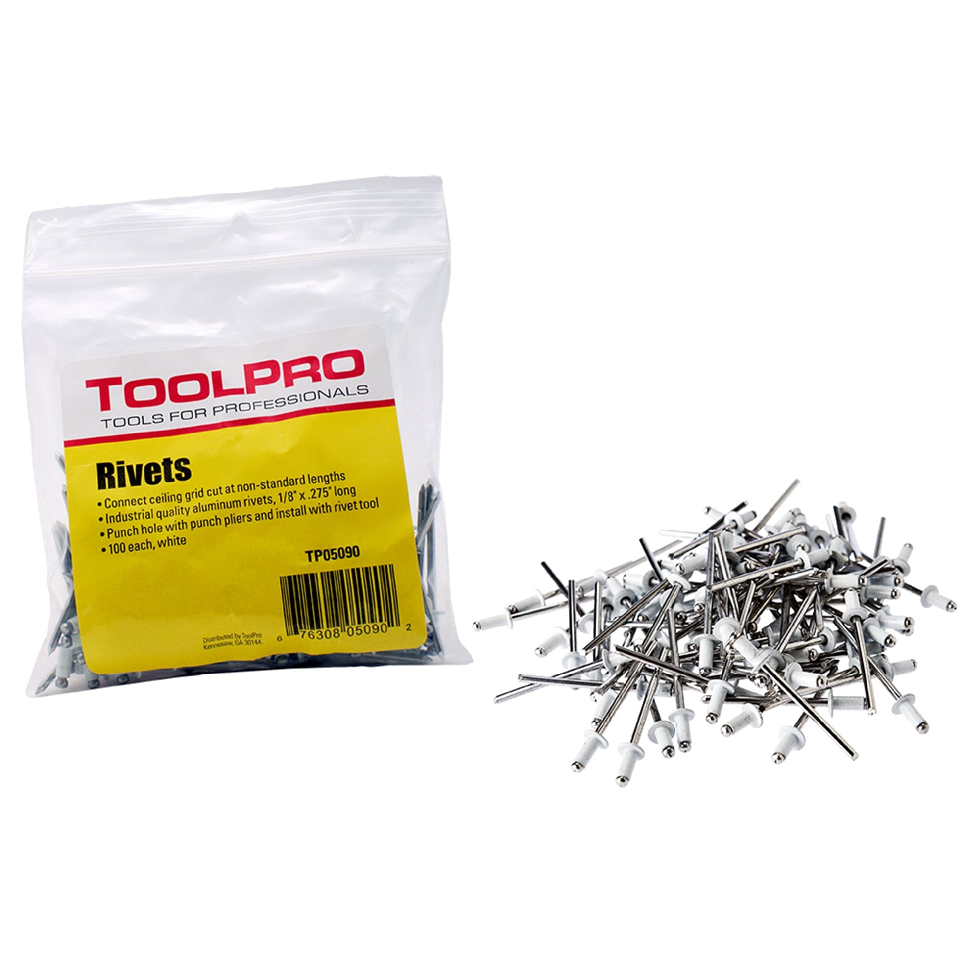 Pull Rivets, White, 1/8", 100-Pack alt 0