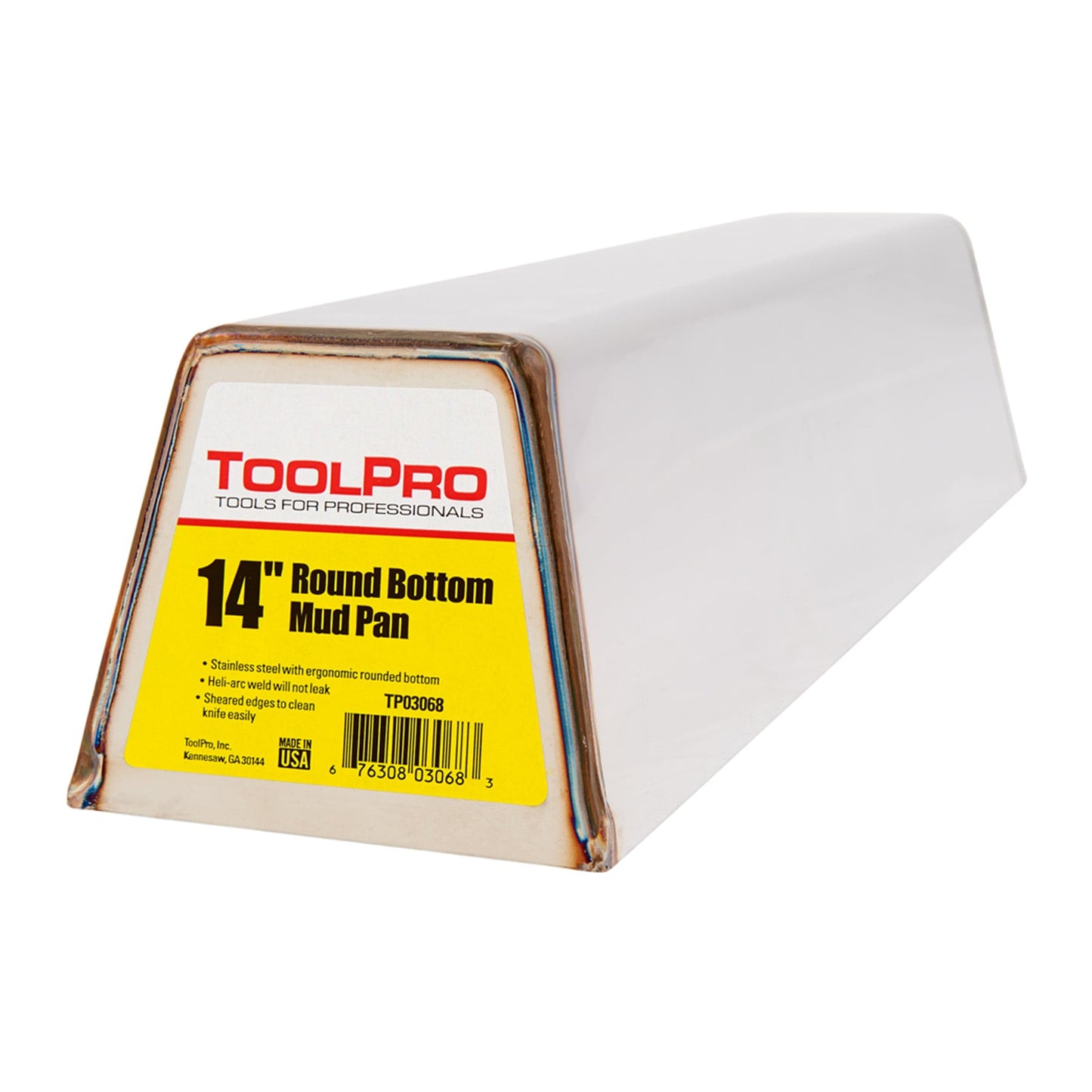 ToolPro 14" Round Bottom Mud Pan, Stainless Steel alt 0