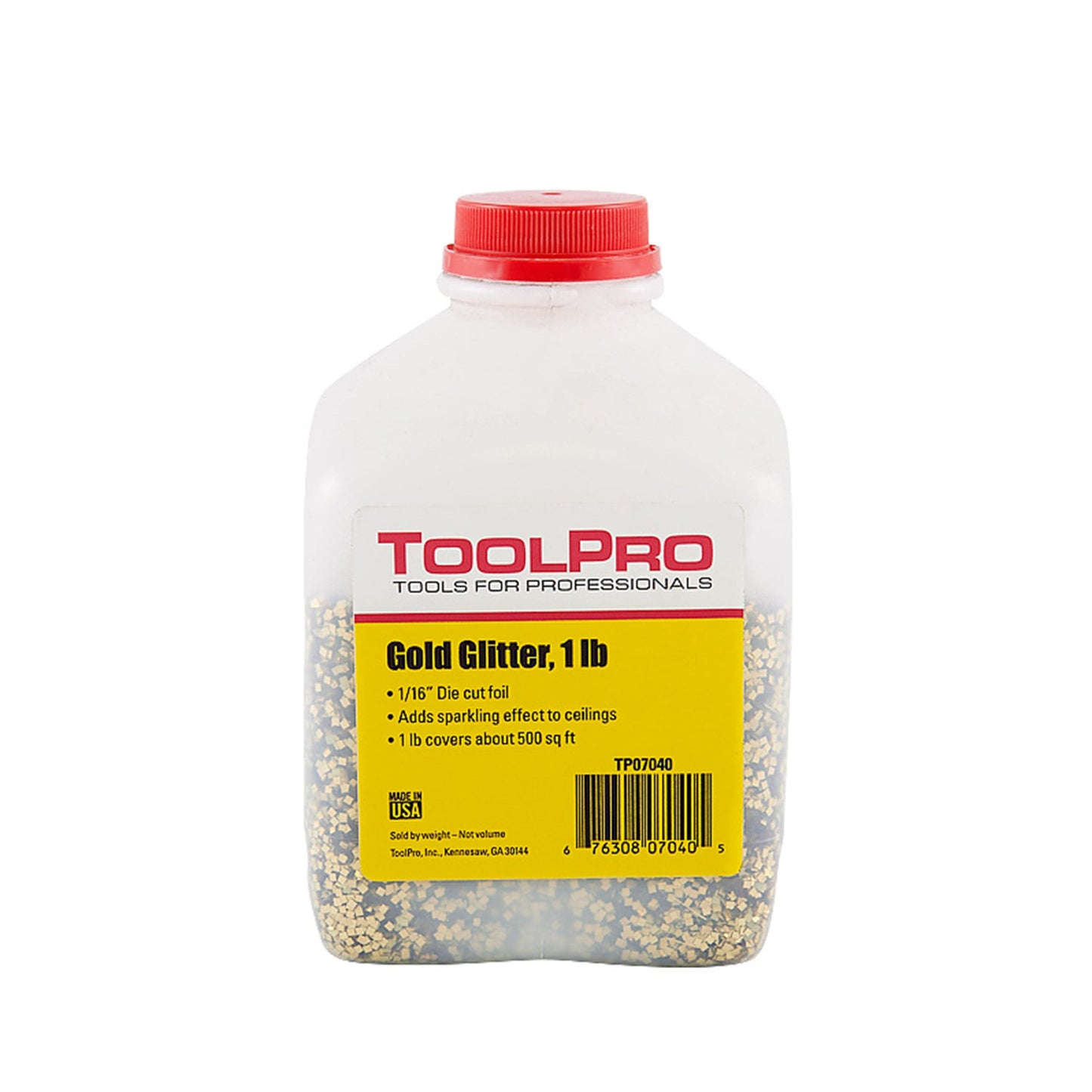 ToolPro Gold Foil Glitter, 1/16", 1 lb. alt 0