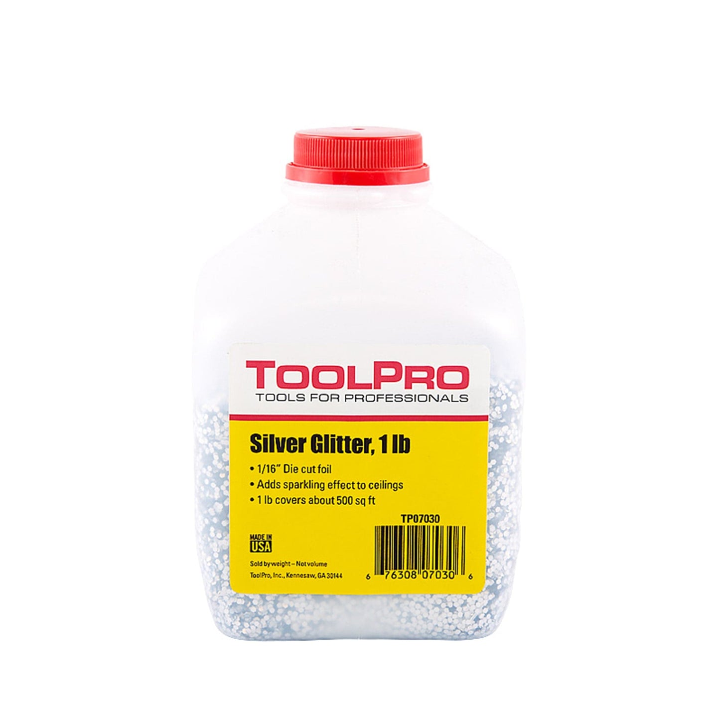 ToolPro Silver Foil Glitter, 1/16", 1 lb. alt 0