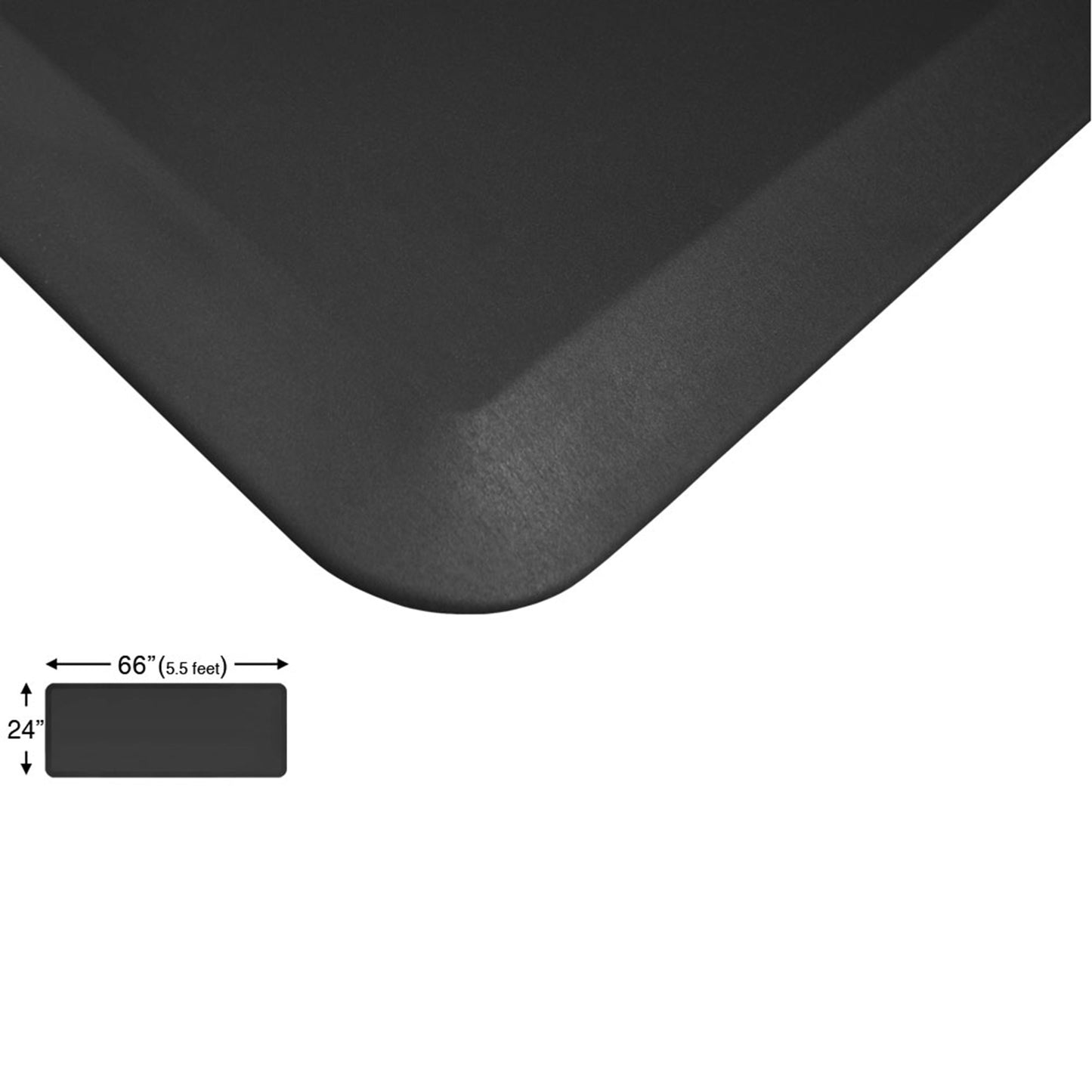 Eco-Pro Continuous Comfort Mat, Black, 24" x 66" alt 0