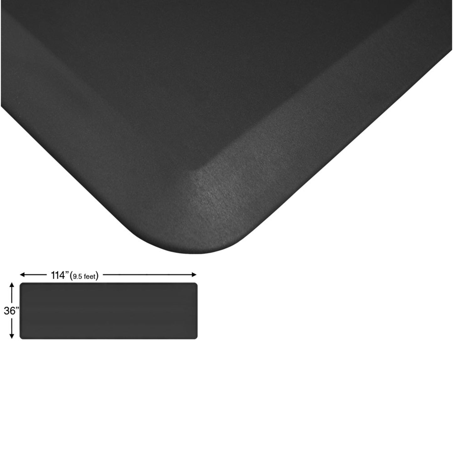 Eco-Pro Continuous Comfort Mat, Black, 36" x 114" alt 0