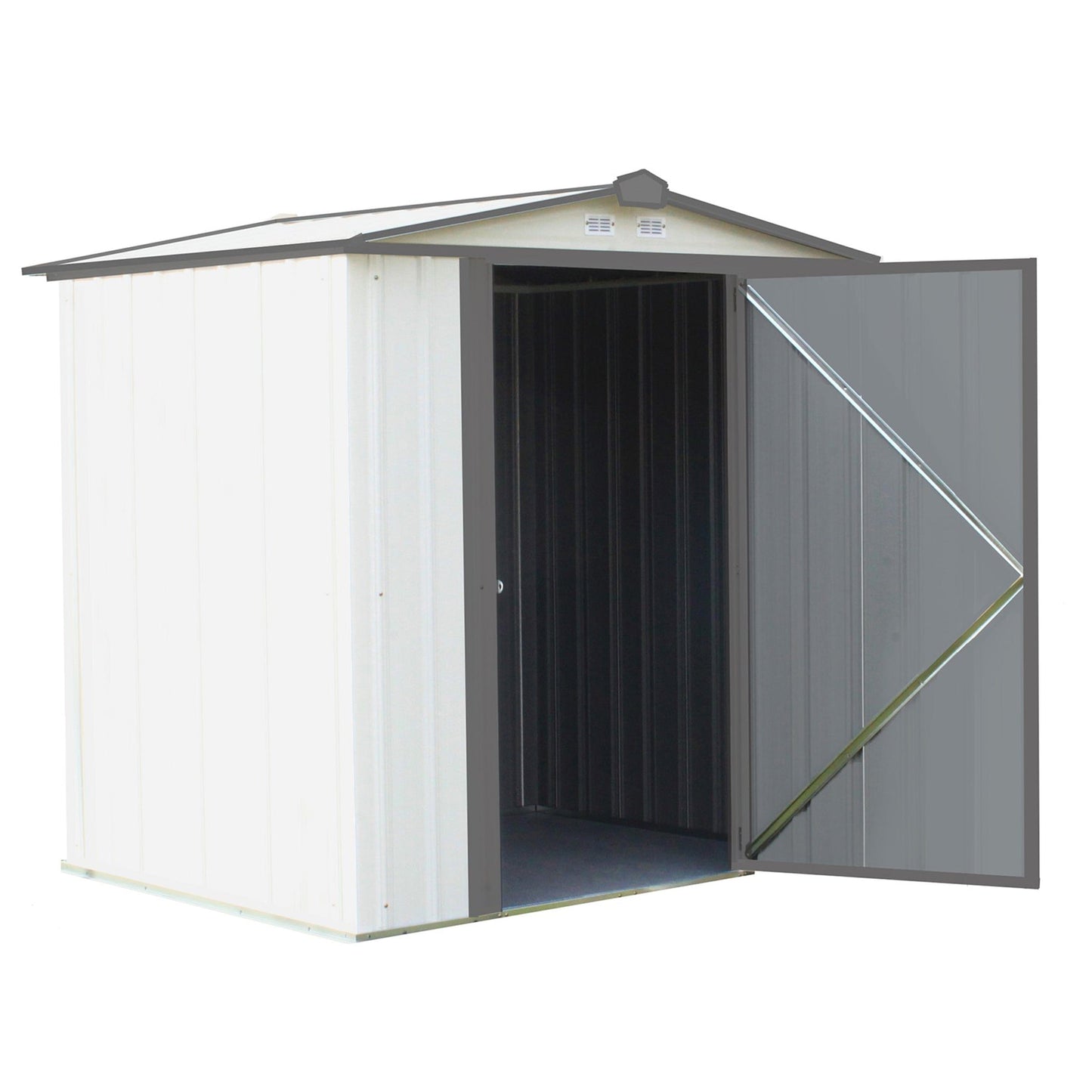 EZEE Shed, 6x5, Low Gable, 65 in walls, Cream and Charcoal Gray alt 0