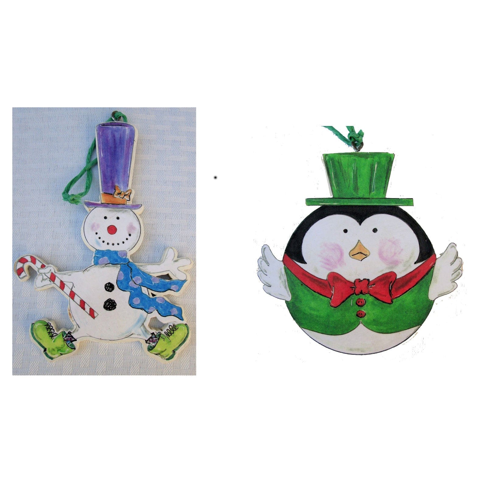 Snowman & Penguin Ornaments Woodworking Pattern and Picture alt 0