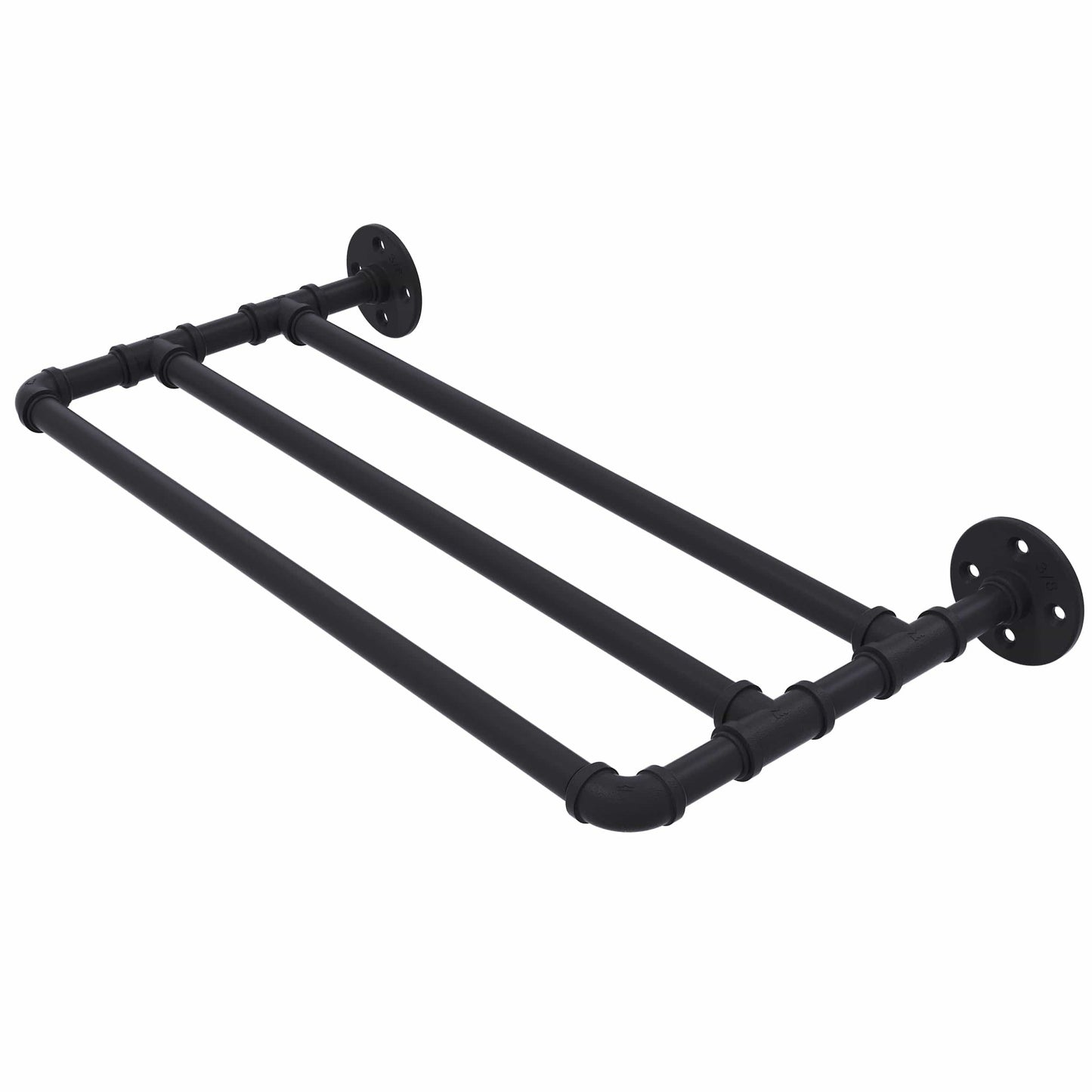 36" Wall Mounted Towel Shelf, Matt Black Finish alt 0