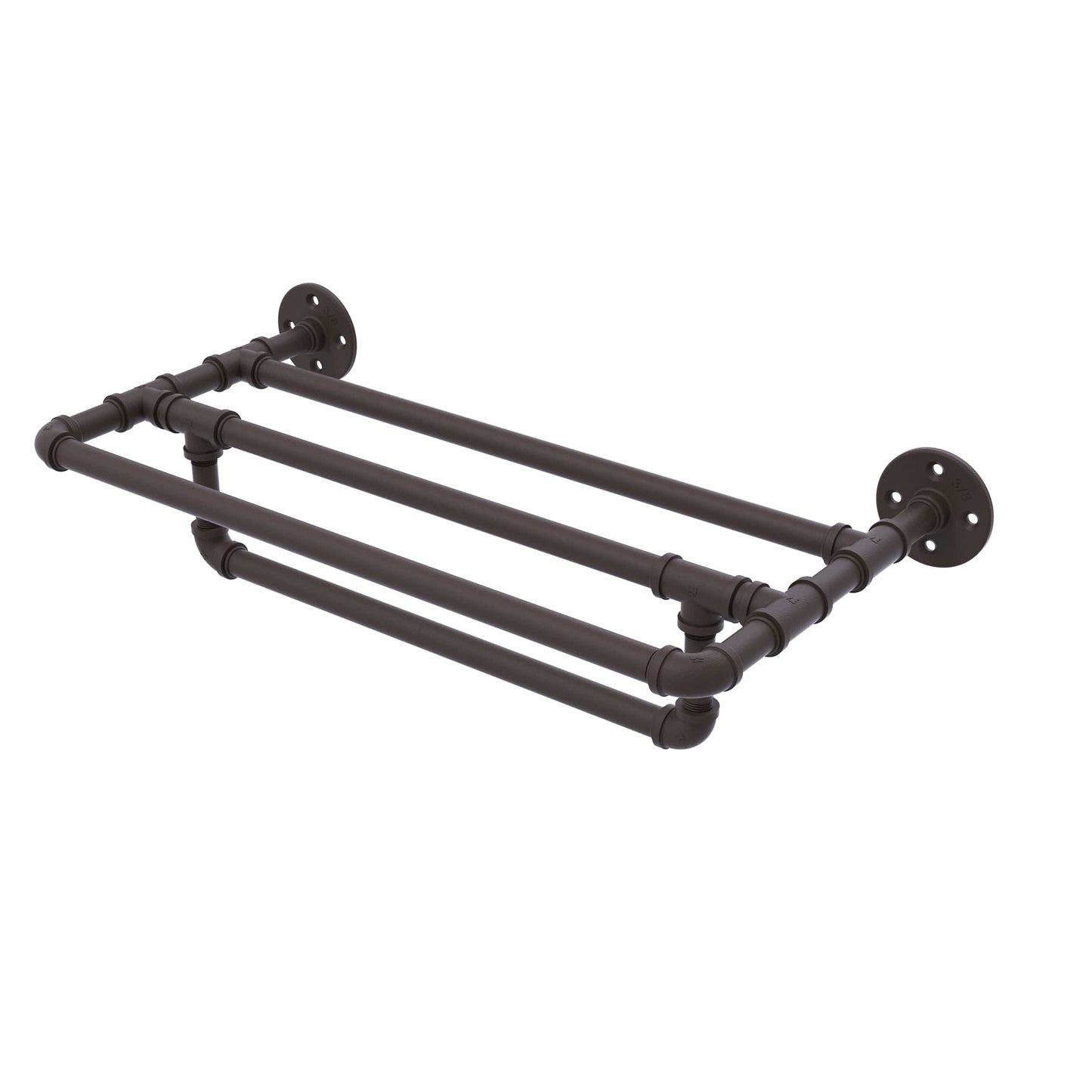 30" Wall Mounted Towel Shelf with Towel Bar, Oil Rubbed Bronze Finish alt 0