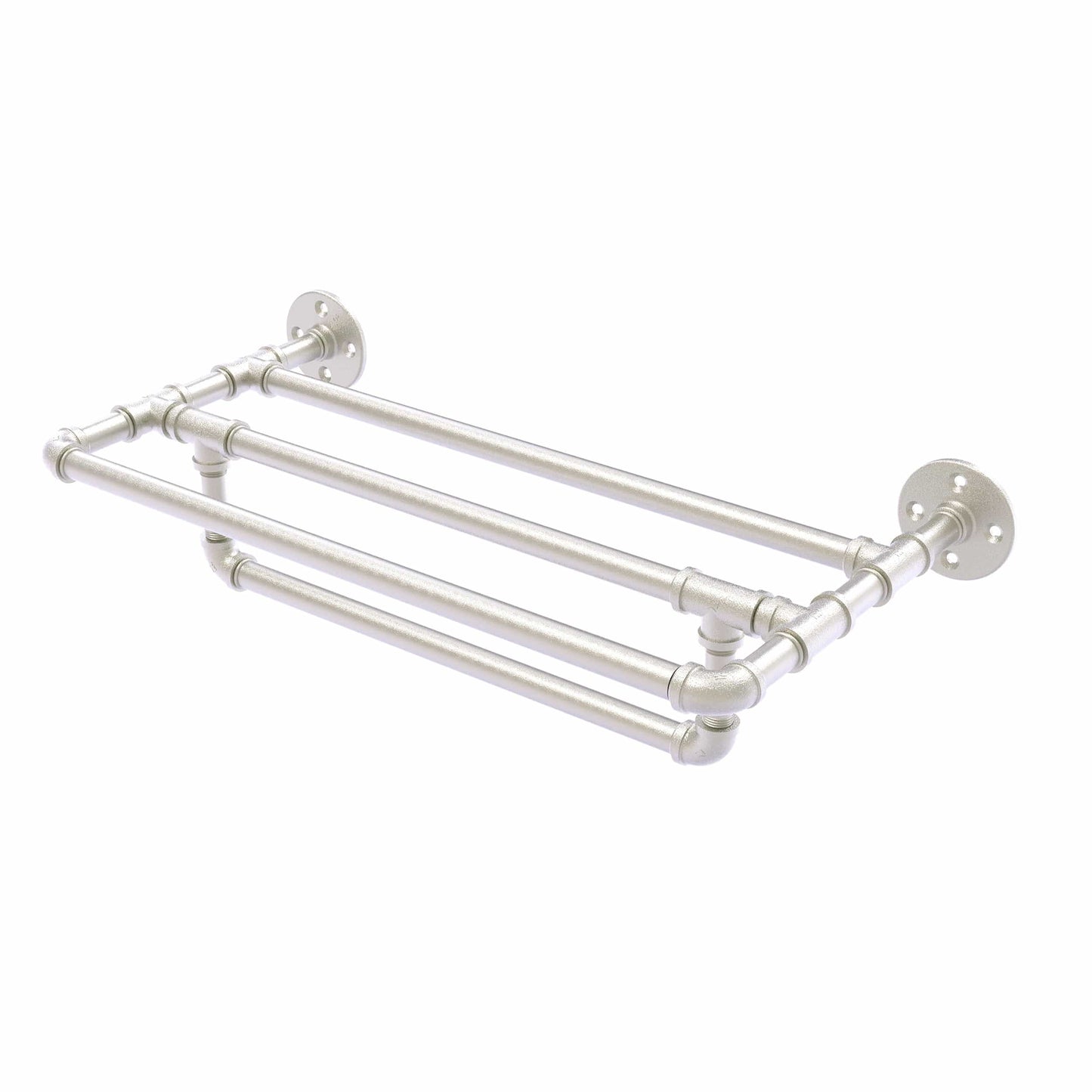36" Wall Mounted Towel Shelf with Towel Bar, Satin Nickel Finish alt 0