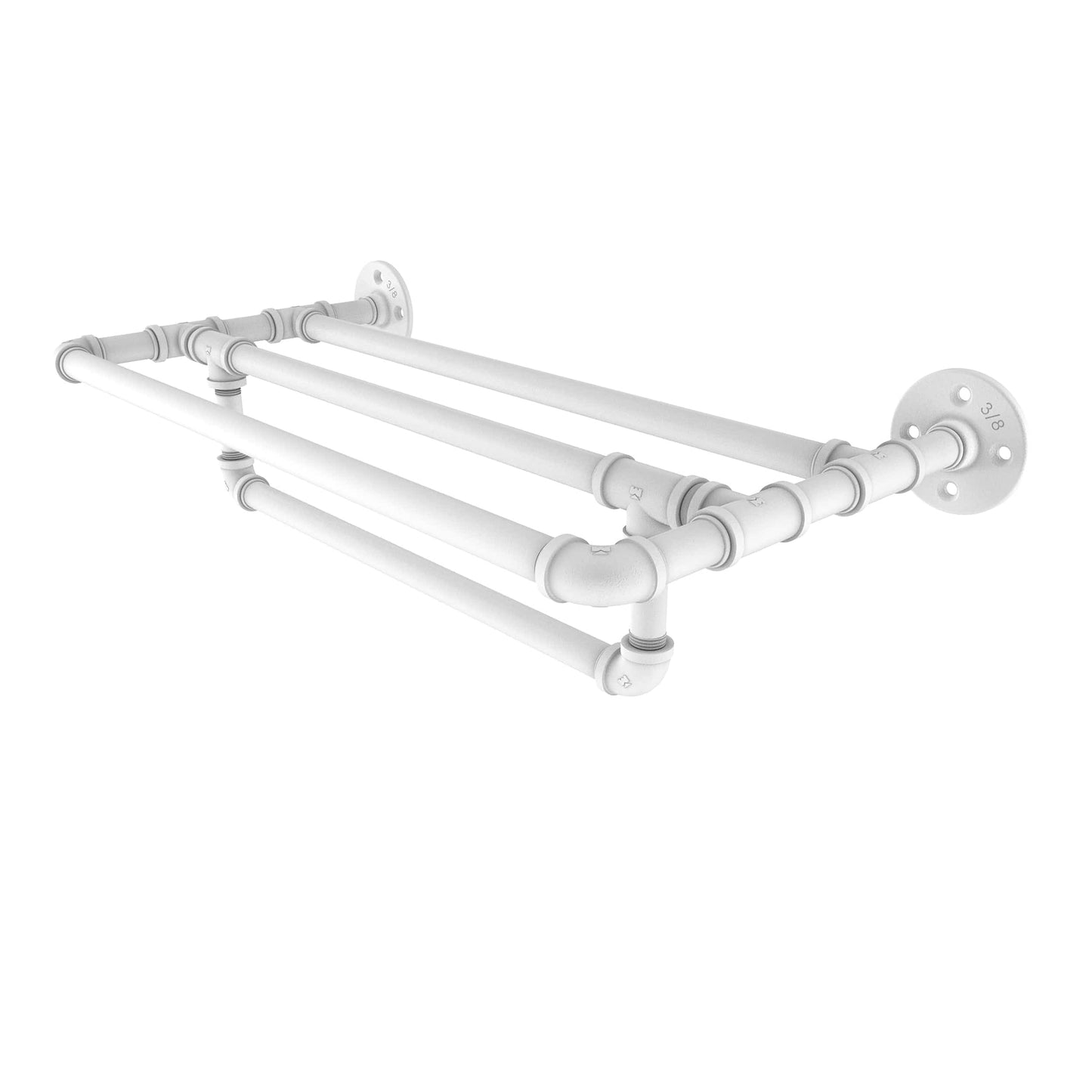 36" Wall Mounted Towel Shelf with Towel Bar, Matt White Finish alt 0