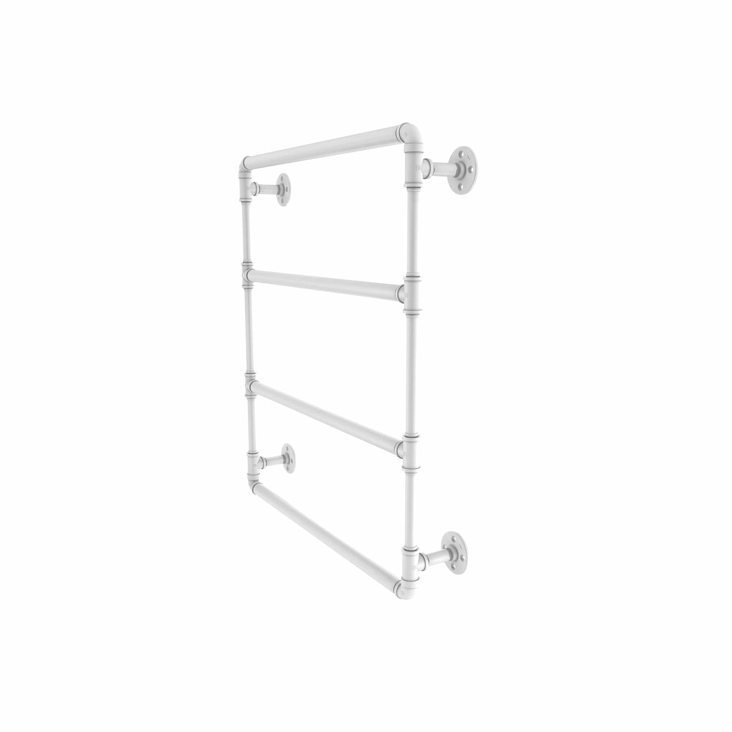 24" Wall Mounted Ladder Towel Bar, Matt White Finish alt 0