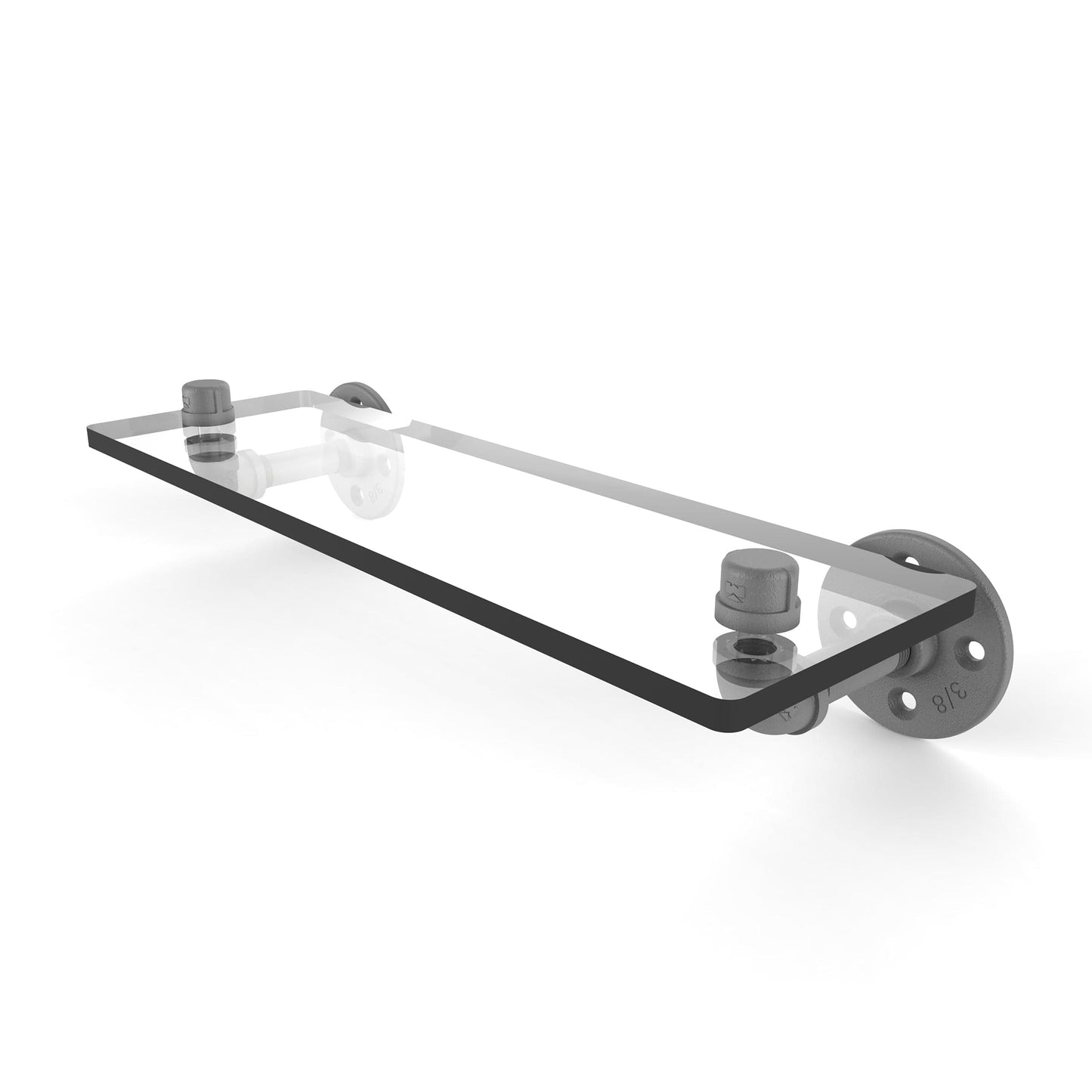 16" Glass Shelf, Matt Gray Finish alt 0