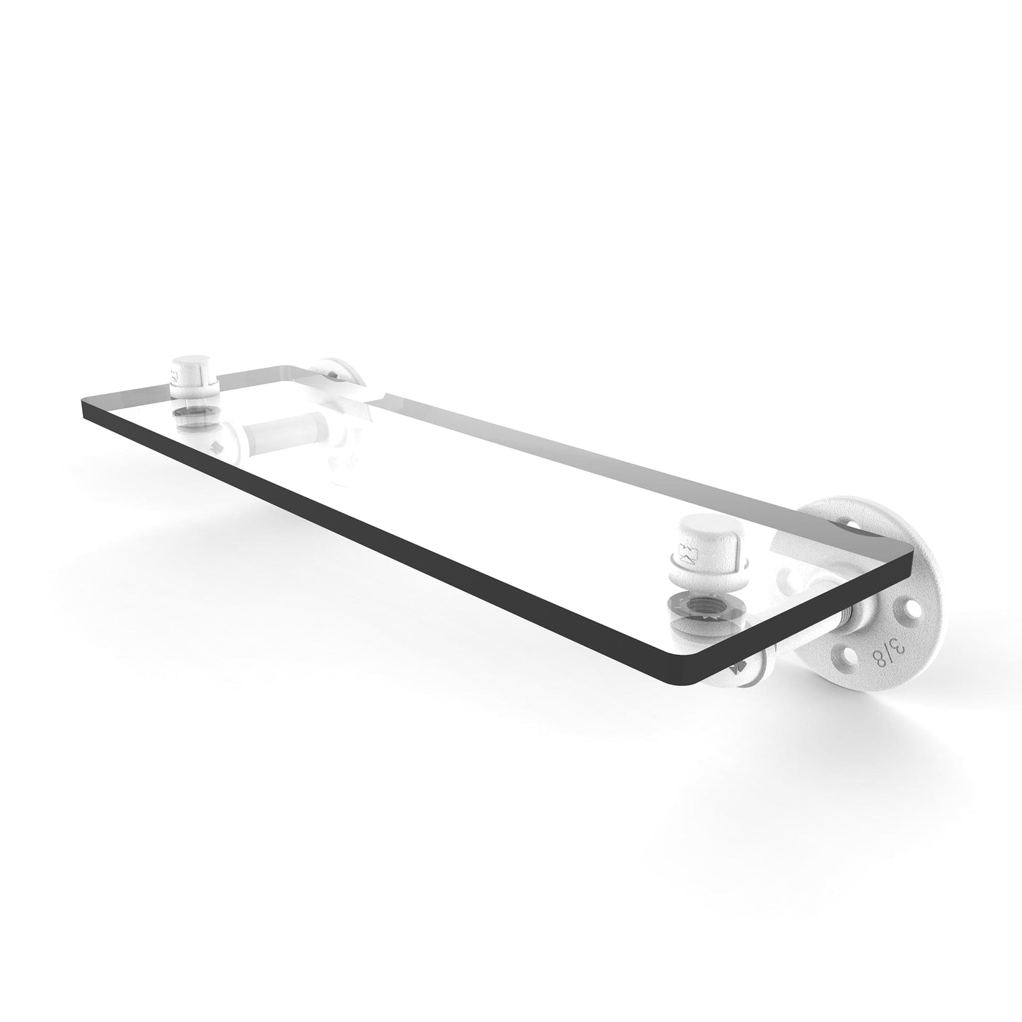16" Glass Shelf, Matt White Finish alt 0