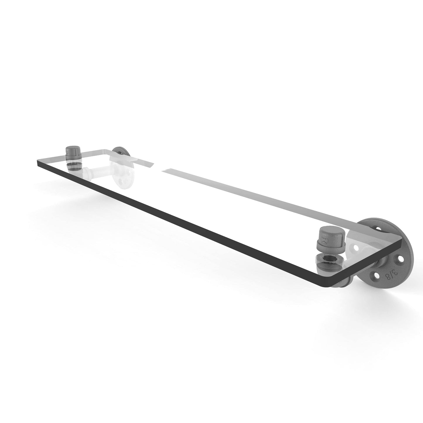 22" Glass Shelf, Matt Gray Finish alt 0