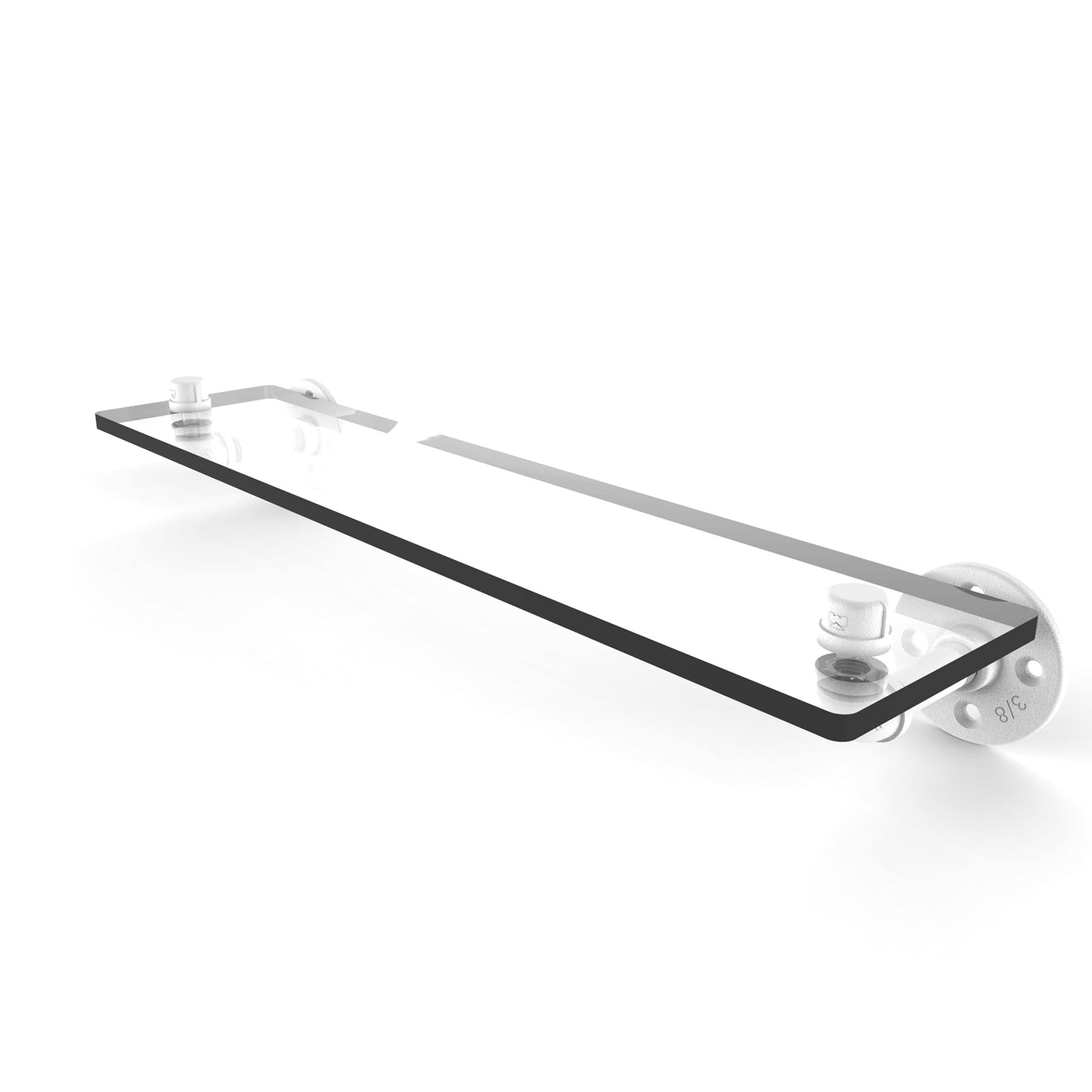 22" Glass Shelf, Matt White Finish alt 0