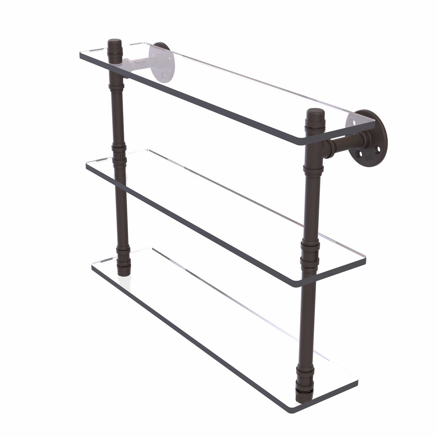 22" Triple Glass Shelf, Oil Rubbed Bronze Finish alt 0