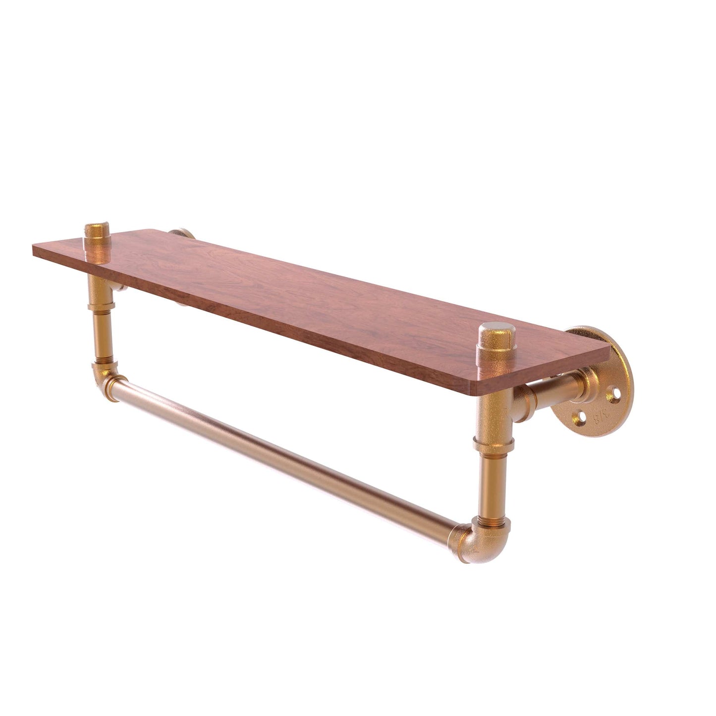 22" Ironwood Shelf with Towel Bar, Brushed Bronze Finish alt 0