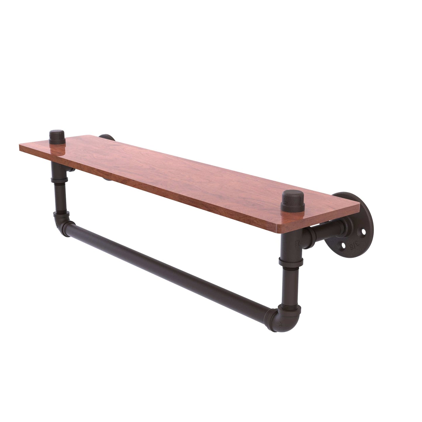 22" Ironwood Shelf with Towel Bar, Oil Rubbed Bronze Finish alt 0