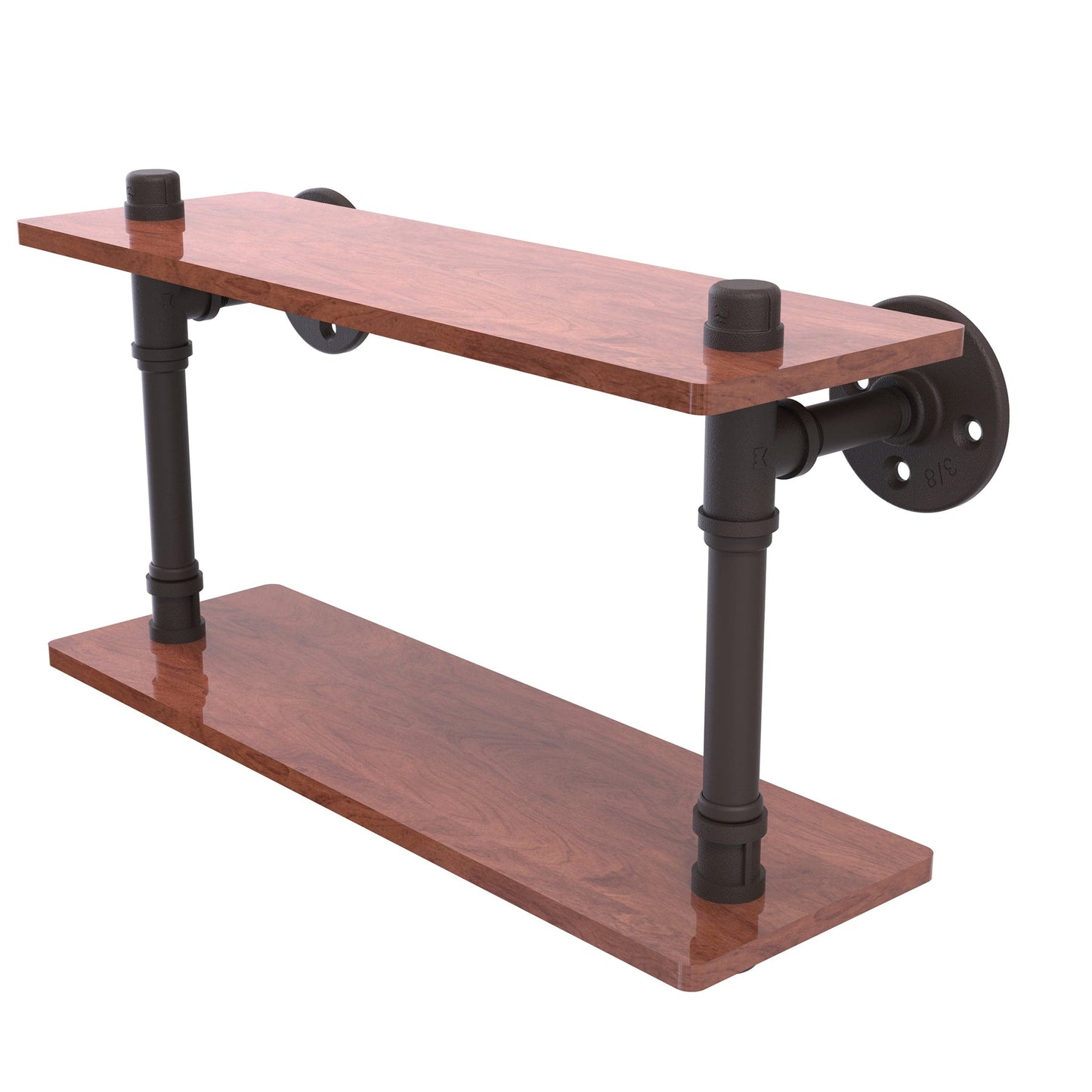 16" Ironwood Double Shelf, Oil Rubbed Bronze Finish alt 0