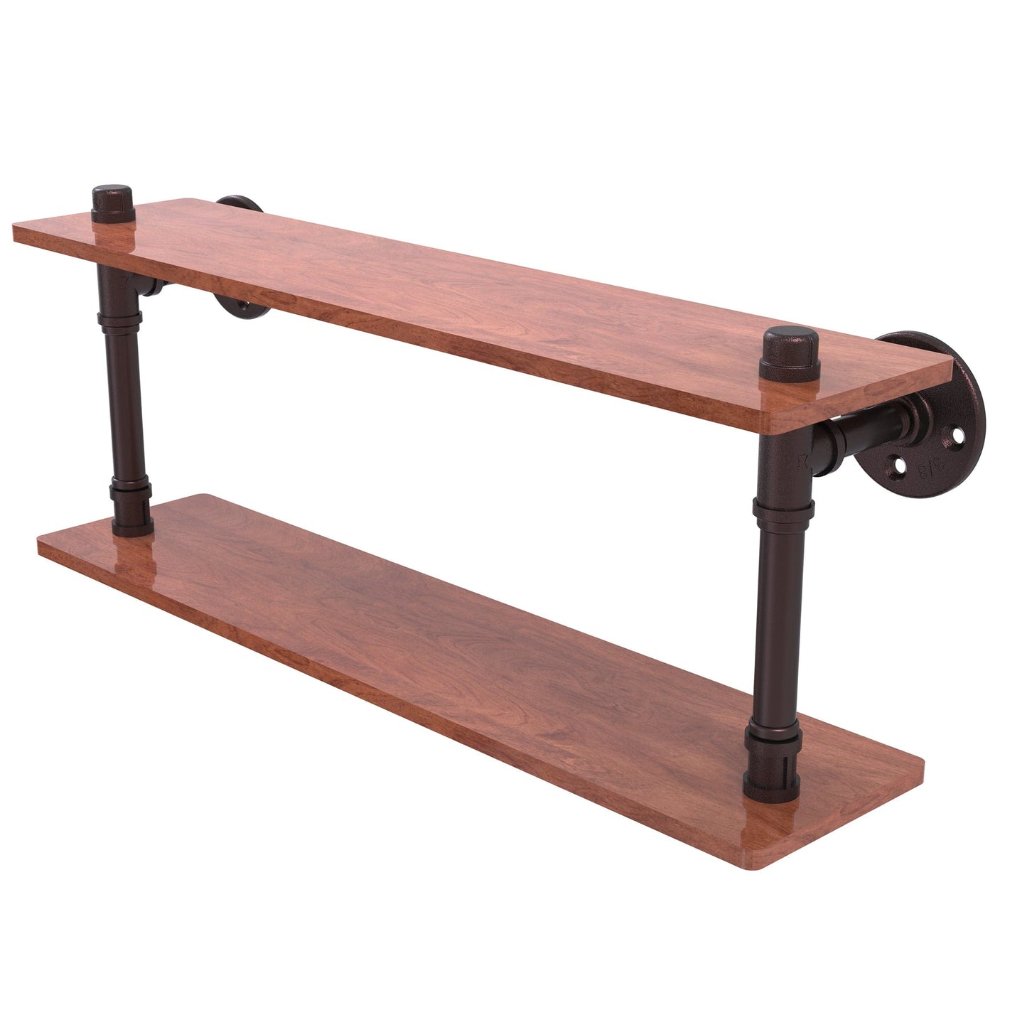 22" Ironwood Double Shelf, Antique Bronze Finish alt 0