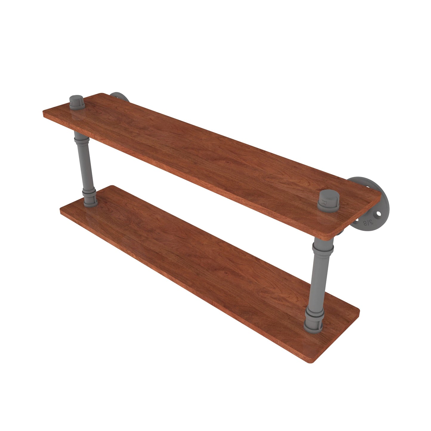 22" Ironwood Double Shelf, Matt Gray Finish alt 0