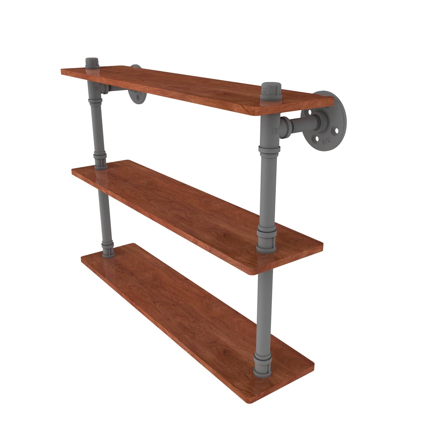 22" Ironwood Triple Shelf, Matt Gray Finish alt 0