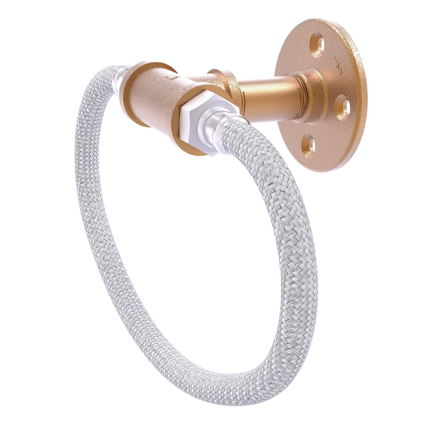 Towel Ring with Stainless Steel Braided Ring, Brushed Bronze Finish alt 0