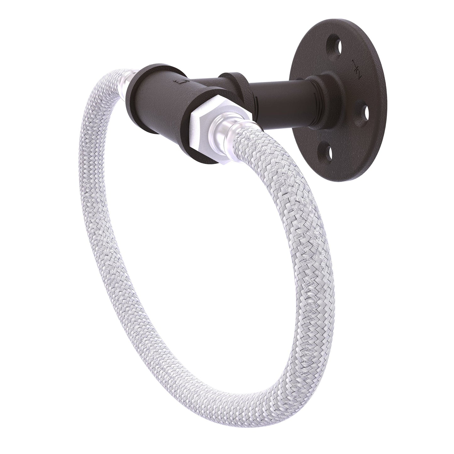 Towel Ring with Stainless Steel Braided Ring, Oil Rubbed Bronze Finish alt 0