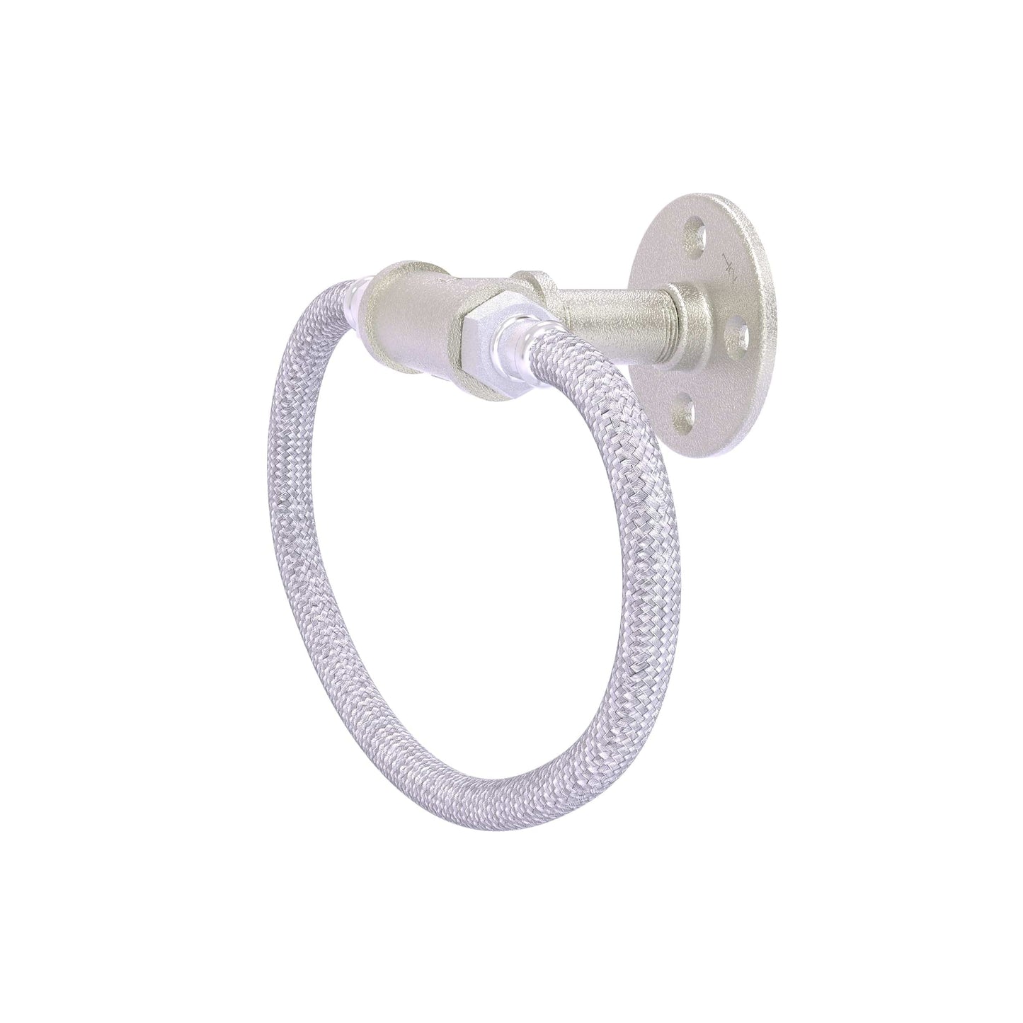 Towel Ring with Stainless Steel Braided Ring, Satin Nickel Finish alt 0