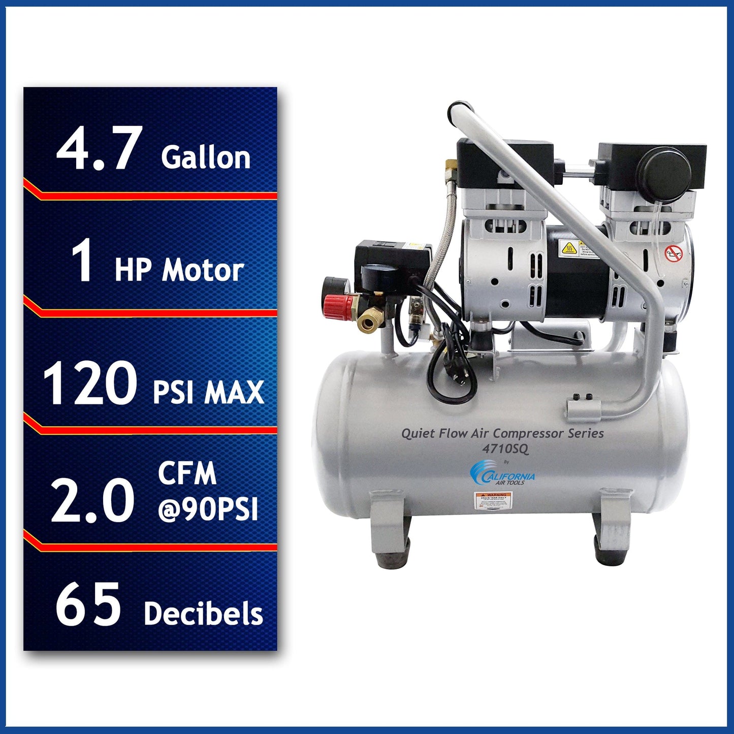 4.7 Gallon Oil-Free Steel Tank Air Compressor - 1 HP alt 0