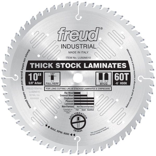 LU92M010 MTCG Laminate Flooring Circular Saw Laminate Saw Blade 10" x 5/8" Bore x 60 Tooth alt 0