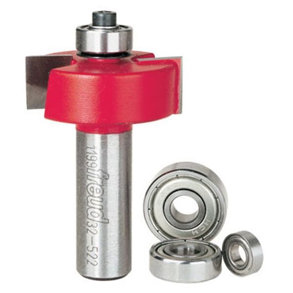 32-522 4 Piece Rabbeting Router Bit Set With Bearings 1/2" Shank alt 0