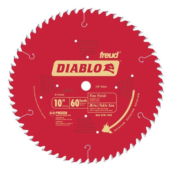 D1060X Diablo Fine Finish Blade, 10" diameter, 5/8" arbor, 60 teeth Hi-ATB alt 0