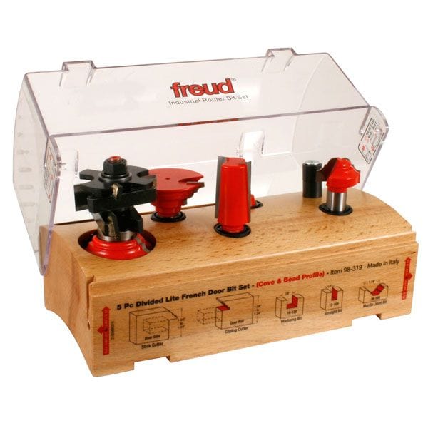 98-319 Five Piece French Door Router Router Bit Set Cove/Bead alt 0