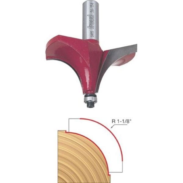 36-134 Quadra-Cut Beading Router Bit 1-1/8" Radius 1/2" Shank alt 0
