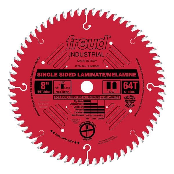 8" Single Sided Laminate/Melamine Blade alt 0